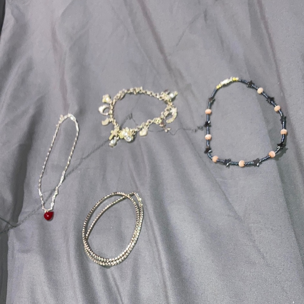 Beautiful 5 piece bracelets and anklet, charm bracelet